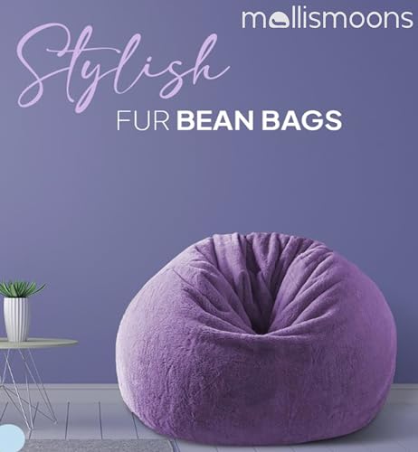 Image of Mollismoons Bean Bag XXXL Size for Adults & Kids Fur bin Bag Luxury Bean Bag Chair (Purple, Bean Bag Without Beans Cover(Assembly Required))