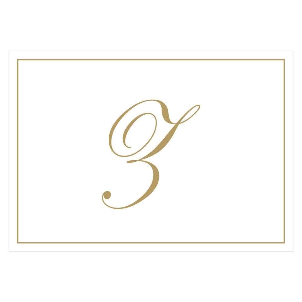 Caspari Gold Embossed Initials Boxed Note Cards in Letter Z, 8 Cards &amp; Envelopes