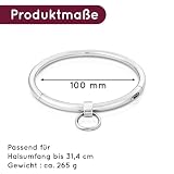 BDSM Halsband Edelstahl mit abnehmbarem O-Ring - Bondage Halsreif Unisex - Halsfessel, Sklavenhalsband, Choker für Damen & Männer - Fetisch Zubehör, Rollenspiel, Sklavenspielzeug - Größen wählbar