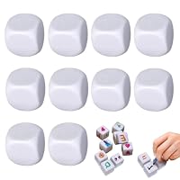 Lot De 10 Dés Vierges En Acrylique – 6 Faces – Écriables Et Effaçables – Pour Jeux, Éducation, Artisanat