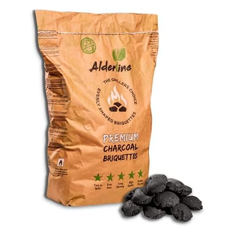 Alderline Premium Charcoal BBQ Briquettes for Barbecues, Smokers, Pizza Ovens, BBQ Grills and more (4kg) Cover