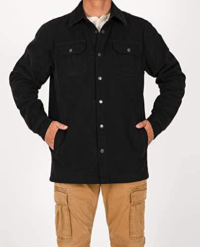 Image of ZENTHACE Men's Full Flannel Lined Shirt Jacket, Heavy Washed Rugged Cotton