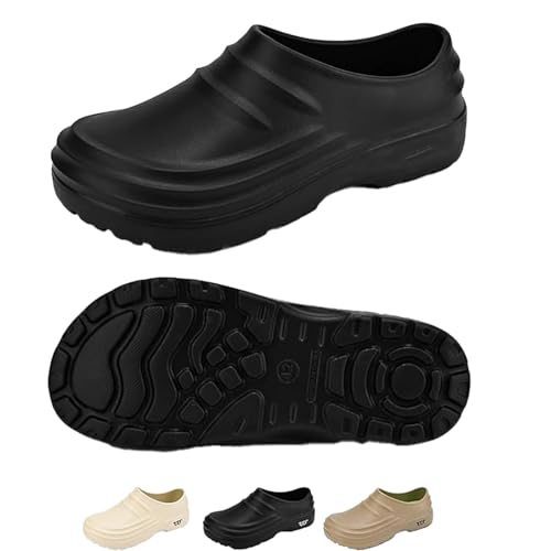 Kjsokoy Armadillo Chef Shoes for Men, Armadillo Torrey Healthy & Non-Slip Comfort Clogs, Waterproof Lightweight and Wear-Resistant Kitchen Work Clogs, Black, 8.5 Women/7 Men