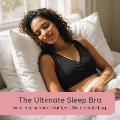 Image of The Mom Store Women's Cotton Maternity and Nursing Sleep Bra Sweat Resistant Convenient Feeding-Combo Pack