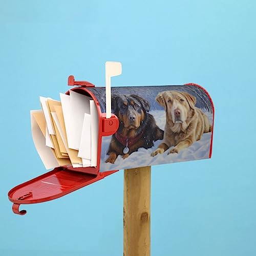 Image of Dujiea Labrador Retriever Dog Mailbox Wrap - Waterproof Magnetic Post Box Cover (Standard Size 21 inch L x 18 inch W) for Garden Yard & Home Decor