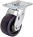 RWM Casters Economy 52 Series Plate Caster, Swivel, Urethane on Iron Wheel, Roller Bearing, 700 lbs Capacity, 4" Wheel Dia, 2" Wheel Width, 5-3/4" Mount Height, 6-1/2" Plate Length, 4-1/2" Plate Width