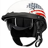 ILM Half Helmet 3/4 Open Face Motorcycle Helmet for Moped Scooter DOT Model P118(Patriotic Flag,Medium)