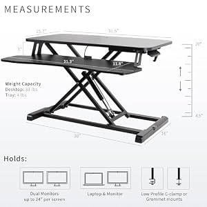 VIVO Black 32 in Standing Desk Converter, DESK-V000K — photo 3 of 6