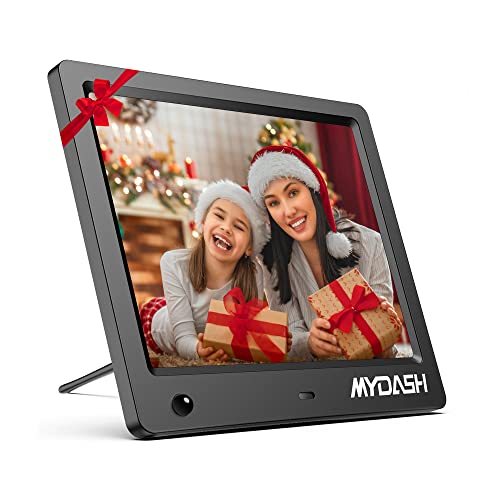 MYDASH Digital Photo Frame 8 Inch,Digital Picture Frame with IPS Screen, [Built in 32GB Internal Storage] Support 1080P Video/Motion Sensor/Auto-Rotate/Background Music
