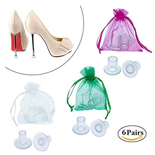 High Heel Protectors Three Sizes 6pairs Clear Heel Stoppers Small