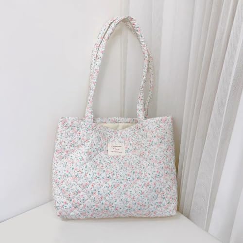 Image of Sunwel Fashion Top Zipper Floral Quilted Bag Small Tote Bag for Women
