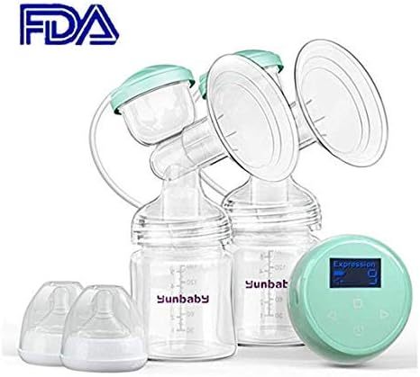 Double Breast Pump Electric, Comfort Breast Pump with Massage Mode, Rechargeable Battery USB Charging Voice Guide, BPA Free