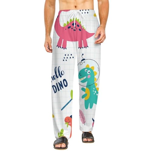 Bas de pyjama femme dinosaures colorés long pantalon vêtements de nuit et détente taille S