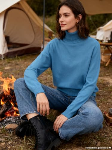 Image of SANGTREE Women's Turtleneck Sweaters Long Sleeve Pullover Tops | Breathable Lightweight Fabric| Fall Winter Fashion Outfits| Perfect for Daily,Office,Vacations,Holiday,Family Gatherings Etc.