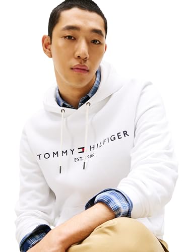 Image of Tommy Hilfiger Men's Medium Weight Fleece Hoodie Sweatshirt With Embroidered Logo, Also Available in Big & Tall