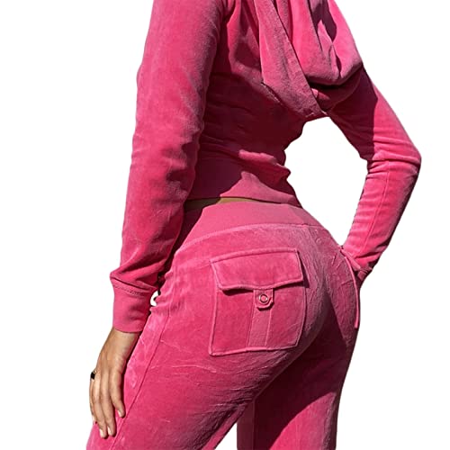 Vaflower Y2K Women Graphic Print Baggy Jogger Sweatpants With Pockets Elastic Waist Drawstring Lounge Athletic Trousers (Velvet Pink, M) #TOP3