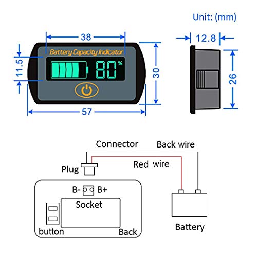 image for IS Battery Monitor, DC12V 24V 36V 48V 60V Lead-acid Battery Capacity T