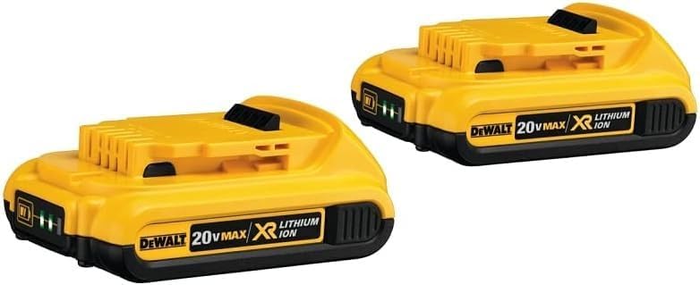 DEWALT 20V MAX 2-KIT DCK225D2: 20V Lithium-Ion Battery, 2.0Ah, DCD794 Drill, DCF809 Impact Driver, 2 Batteries, Charger, Case
