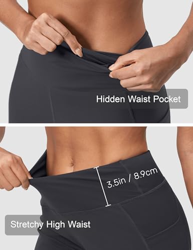 Image of ISEEGZ 15 inch / 18 inch / 21 inch / 25 inch Capri Pants for Women High Waist with Pockets Women's Capris Workout Yoga Pants Loose Straight Leg