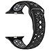 Produktbild EWENYS für Apple Watch Armband, kompatibel mit Apple Watch SE IWatch Serie 6 5 4 3 2 1, Apple Watch 42mm 44mm Silikon Nike Sport Armband (42mm/44mm - S/M, Schwarz grau)