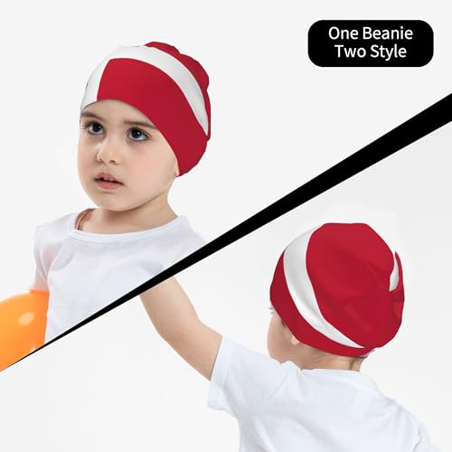 Flag of Denmark Children Hip Hop Knitted Hat Kids Elastic Leisure Knit Cap Warm Sleep Beanies Black4