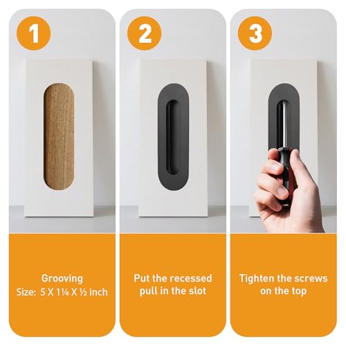 Malimali 6 Inch Pocket Door Pull Recessed Sliding Door Handle Hardware by Malimali - Used condition - Image 7