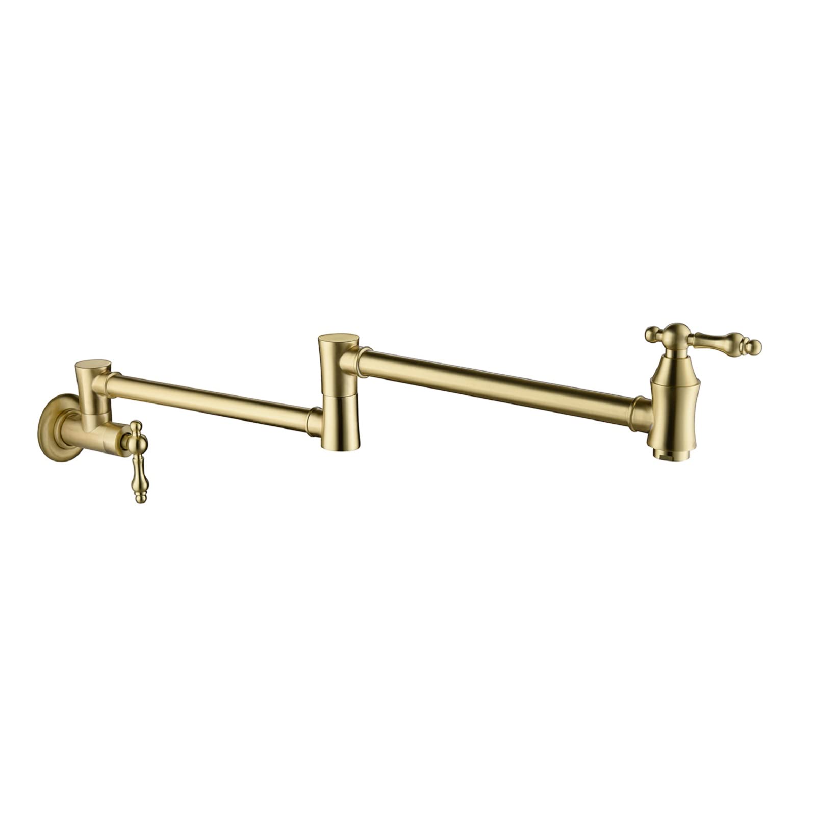 Robinet de cuisine extensible et pliable double poignée or