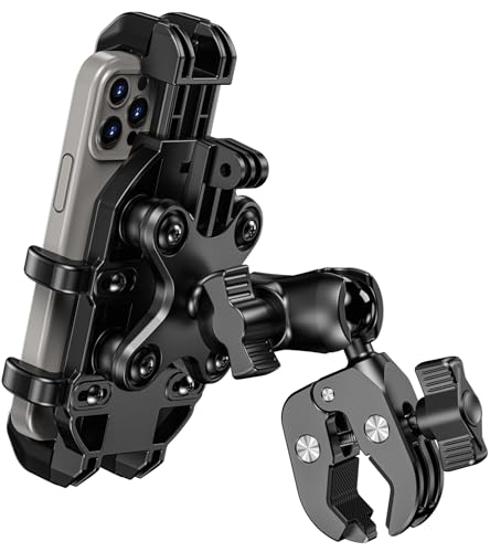 BRCOVAN Anti-Shake Motorcycle Phone Mount Holder with Vibration Dampener