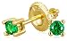 Produktbild 25 Ct Brillanten Solitär Grün Zirkonia CZ Ohrstecker 14K Vergoldet Silber Schraubverschluss Ohrringe Simulierten Emerald