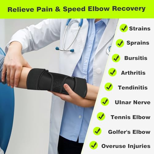 Compression Elbow Brace for Sleeping - Comfortable Night Support for Men & Women