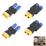 4 Stück XT60 zu EC5 Adapter, XT60 Buchse auf EC5 Männlich und Stecker auf Buchse Kabellose Stromkonverter Stecker Kabelloser Power Konverter für RC Lipo Batterie FPV Drohne Modellauto Flugzeugakku