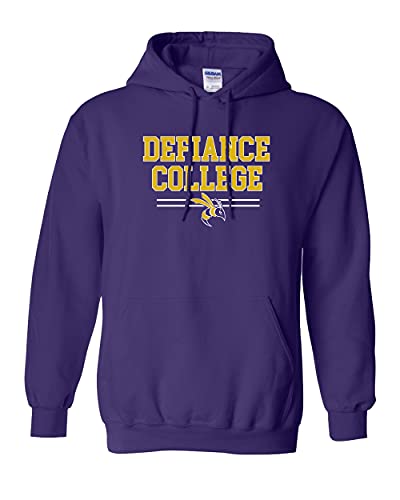 CreateMyTee Defiance College Stacked Two Color Unisex Hooded Sweatshirt - Defiance Yellow Jackets Apparel