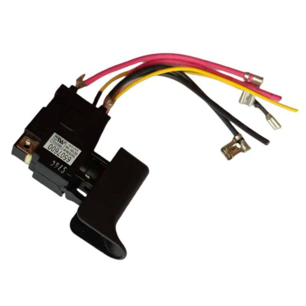 Ersatz-Schalter f¨¹r Elektrobohrmaschine, f¨¹r Makita DJR186 und JR186D, Modell 650760-0, Robustes ABS+Metall-GEH?use, einfache Montage, schwarz