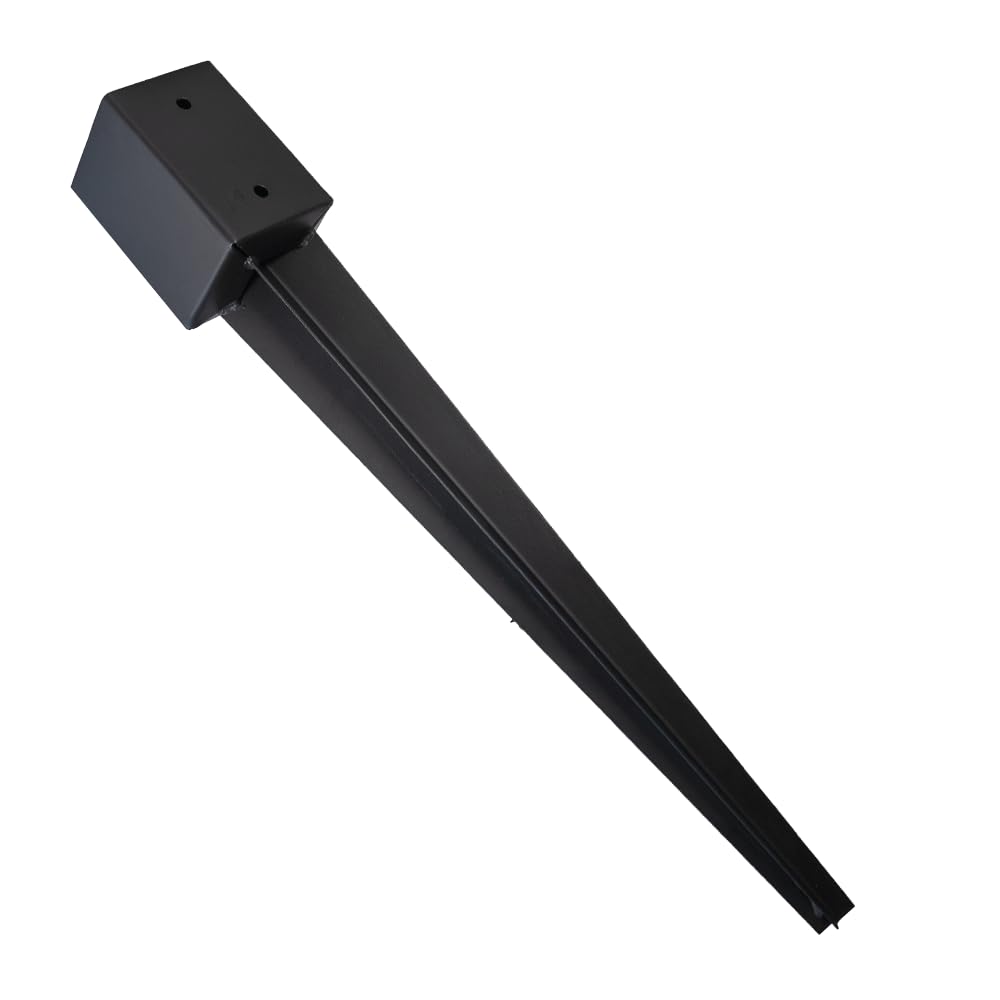 Tg Supplies Black Heavy Duty Galvanised Pergola Post Spike – Fence Post Ground Anchor For Wooden Posts (75Mm - 3X3)