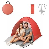 Voyager Beach Tent – Super Easy Pop-Up, Large Space, UPF 50+ UV Protection, Premium Quality, Lightweight & Portable, Versatile Outdoor Shade, 2-Person, Compact Folded Size (Coral)