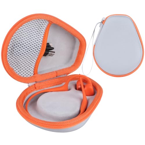 RIYADAone Twarde etui kompatybilne ze słuchawkami sportowymi SHOKZ OpenRun Pro 2 / Pro 2 Mini / OpenRun / OpenSwim / OpenMove Bone Conduction (szary + pomarańczowy)