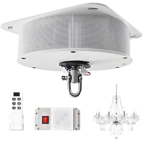 Nettoyage de lampes en hauteur facilité par ce monte-lustre électrique télécommandé