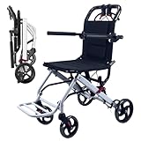 EastEamily 車椅子 折りたたみ 完成品 介助型車いす 耐荷重100kg 車いす 車イス ノーパンクタイヤ 介助ブレーキ付き 人間工学設計 軽量 手押し車 安全ベルトと調節可能なアームレスト付き 通気性 柔軟で便利 組立不要 高齢者および障害者用