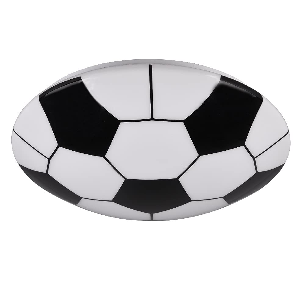Britalia Warm White Black & White Led Modern Polycarbonate Round Flush Football Wall & Ceiling Light | 36Cm Diameter | 12W Smd | 1000 Lumens | 3000K | Soccer Kids | Childrens | Fans