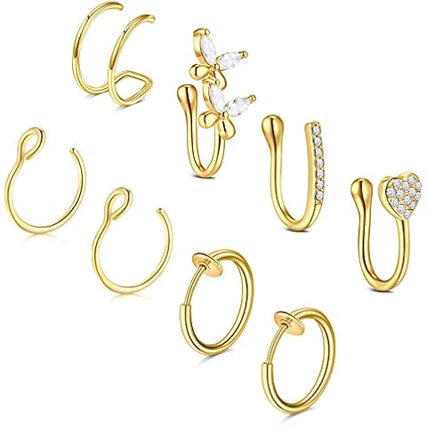 Zolure Non-Pierced Fake Nose Ring Set Cover