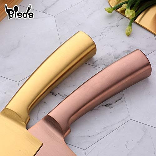 DAXXIN Meat Cleaver,Cleaver Knife, 6.3 inch Stainless Steel Chef Knives Kitchen Utensil Fruit Vegetable Chopping Kitchen Knife Cooking Accessories Kit Cleaver(Gold 1pc)