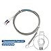 S28ZSO 5mm Hole Washer K/E Type Thermocouple Temperature Sensor Probe 1/2/3/4/5M Cable for Industrial Temperature Controller(K Type 5M)