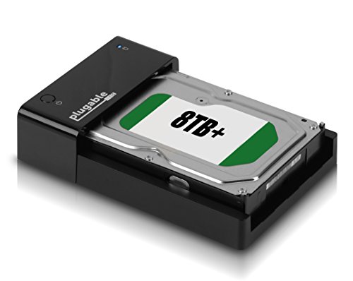 Plugable USB 3.0 Hard Drive Dock for 2.5 and 3.5 HDD or SSD (Supports SATA III, UASP and Drives 8TB+)