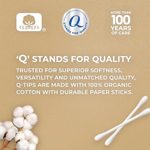 Q-tips Cotton Swabs Organic Swab Ultimate Home and Beauty Tool Made from Organic Cotton, 400 Count (4 Pack) 1600 total swabs