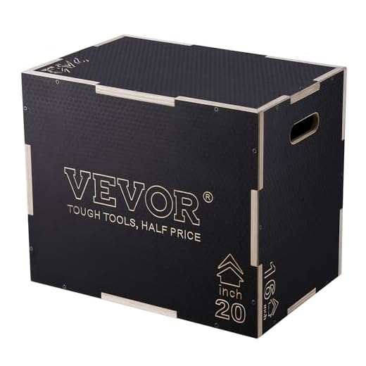 VEVOR Caja Pliométrica 3 en 1 Altura Ajustable 60/50/40 cm Caja de Salto Culturismo Fitness de Madera Antideslizante Carga de 204 kg para Entrenamiento Pliométrico Flexiones Sentadillas Gimnasio Hogar