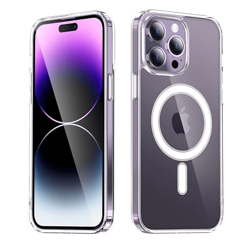 Image of Back Cover Case for iPhone Offers Mag-Safe Compatibility | Crystal-Clear Design | Camera Protection | Durable PC & TPU Construction (Transparent) (iPhone 14 Pro Max)