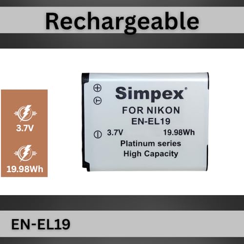 Image of SIMPEX EN-EL19 Lithium Ion Rechargable Camera Battery for Nikon Camera