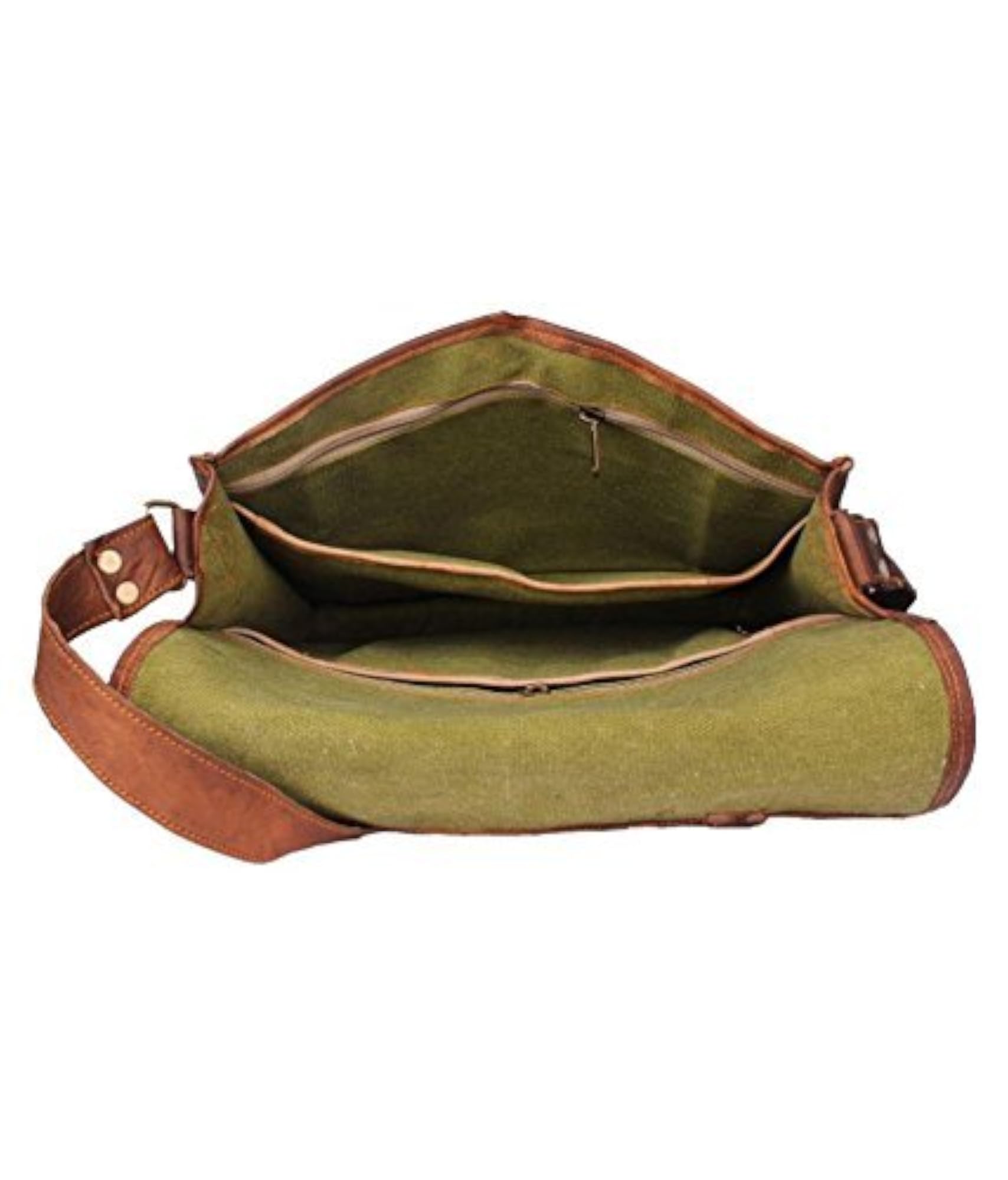Genuine Leather Half Flap Shoulder Messenger Bag