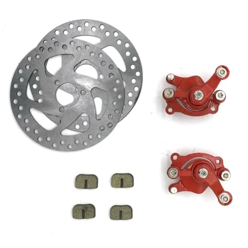Disque de frein 140mm plaquettes et étrier rouge mini moto pocket bike quad 47cc 49cc