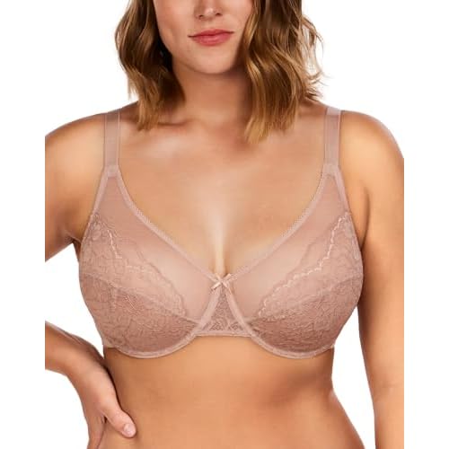 HSIA Minimizer Bras for Women Enchante Lace Underwire Bra for Heavy Breast | Full Coverage, Breathable in Summer, Plus Size, Supportive, Unlined, Lifting, Back Fat Smoothing, Offer Natural S
